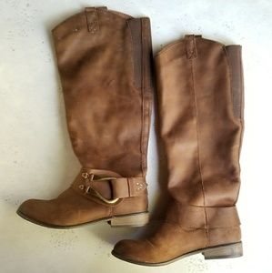 Brown Faux Seude Tall Boots sz 9